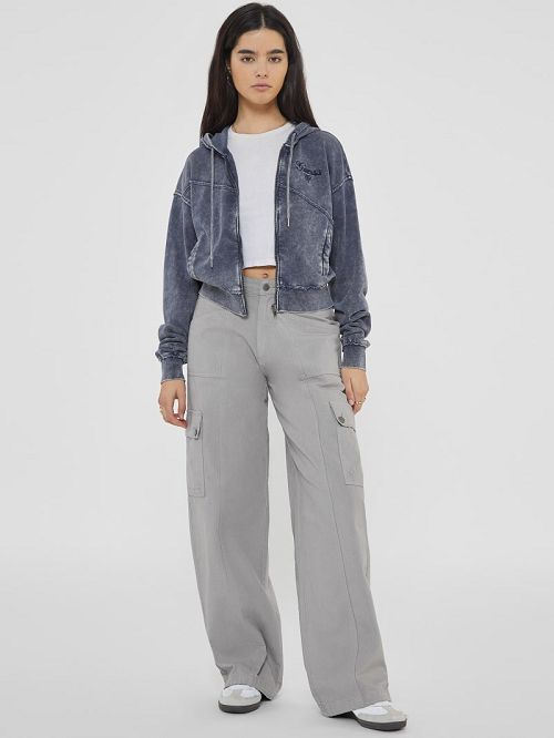 Guess Originals Panel Washed Hoodie Blauw | GUESS-SN27909