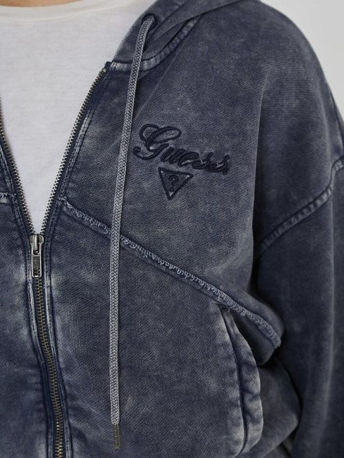 Guess Originals Panel Washed Hoodie Blauw | GUESS-SN27909