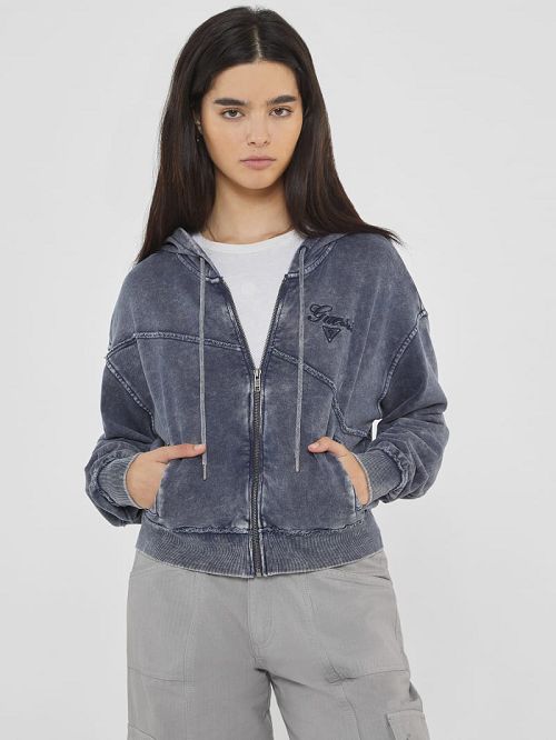 Guess Originals Panel Washed Hoodie Blauw | GUESS-SN27909
