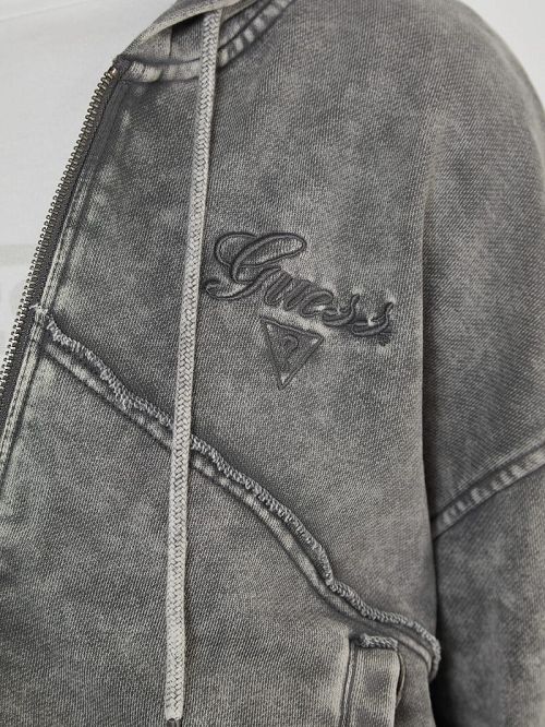 Guess Originals Panel Washed Hoodie Zwart | GUESS-SN27975