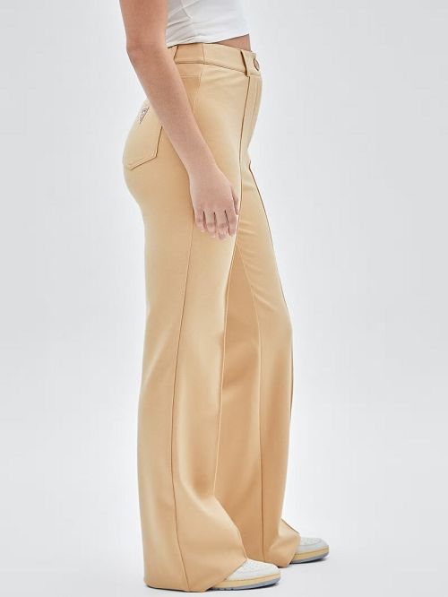 Guess Originals Pintuck Flared Pants Beige | GUESS-SN28213