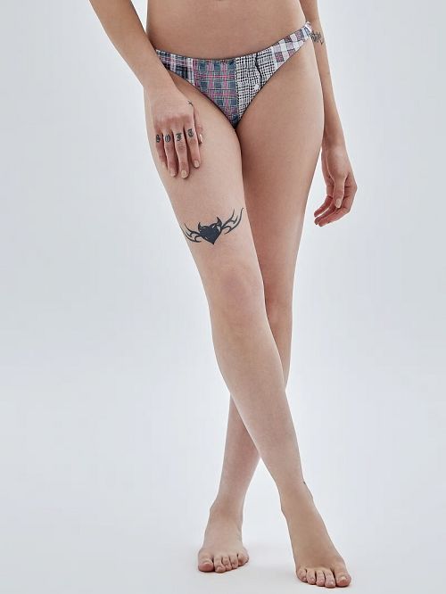 Guess Originals Plaid Bikini Bottoms Wit | GUESS-SN28488
