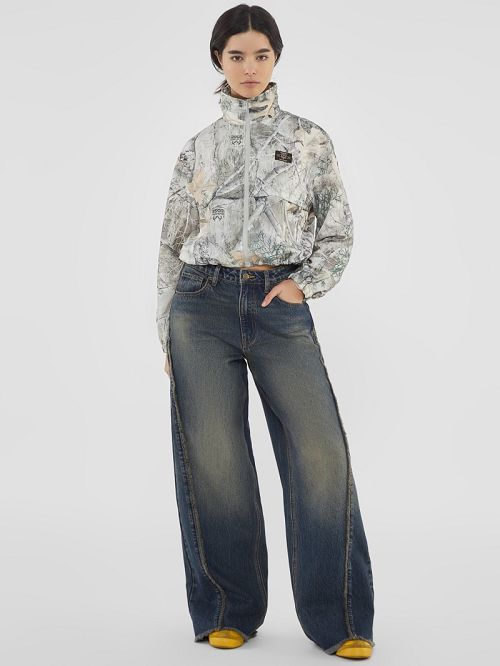 Guess Originals Raw Edge Wide Leg Blauw | GUESS-SN26535