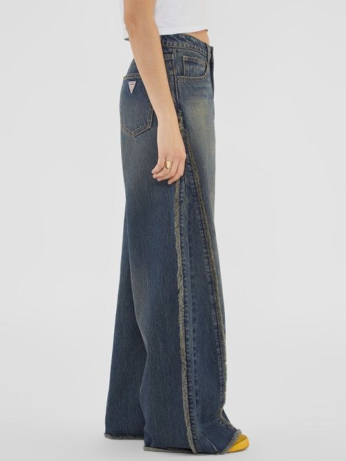 Guess Originals Raw Edge Wide Leg Blauw | GUESS-SN26535