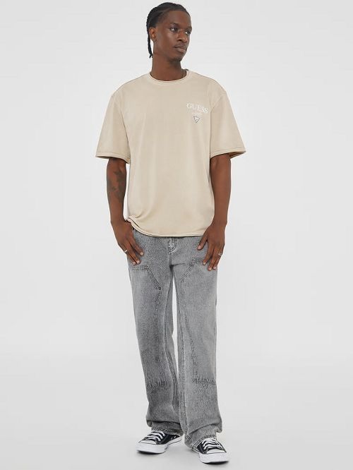 Guess Originals Stacked Logo Tee Beige | GUESS-SN30578