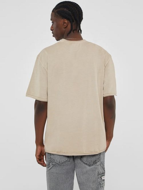 Guess Originals Stacked Logo Tee Beige | GUESS-SN30578