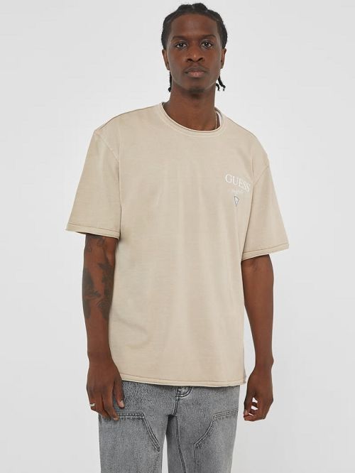 Guess Originals Stacked Logo Tee Beige | GUESS-SN30578