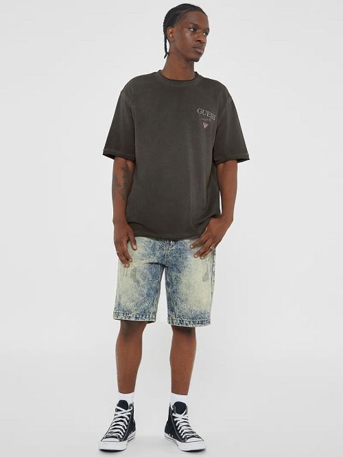 Guess Originals Stacked Logo Tee Zwart | GUESS-SN30605