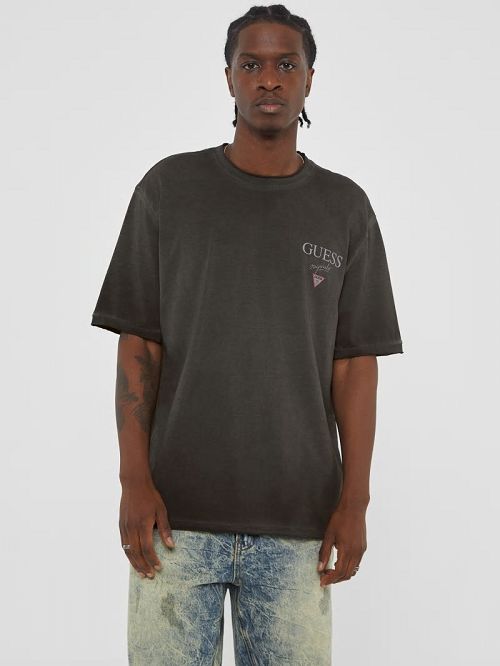 Guess Originals Stacked Logo Tee Zwart | GUESS-SN30605