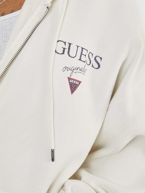 Guess Originals Stacked Zip-Up Jacket Wit | GUESS-SN30783
