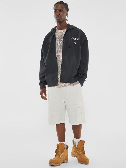Guess Originals Stacked Zip-Up Jacket Zwart | GUESS-SN30785