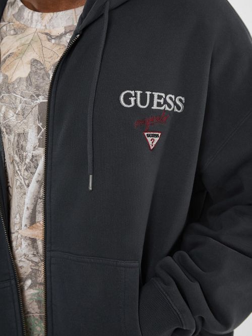 Guess Originals Stacked Zip-Up Jacket Zwart | GUESS-SN30935