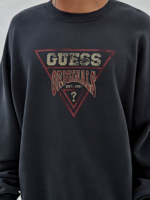 Guess Originals Vintage Dev Sweatshirt Zwart | GUESS-SN31027