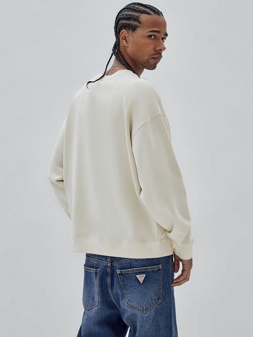 Guess Originals Warranted Fleece Sweater Wit | GUESS-SN30967