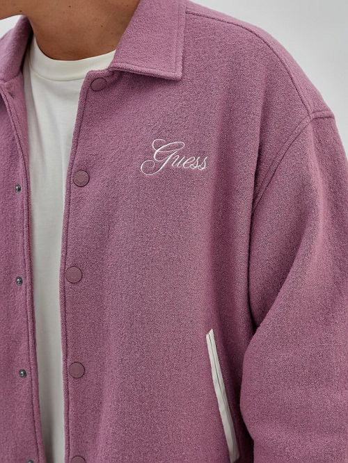 Guess Originals Wool-Blend Varsity Jacket Roze | GUESS-SN30734