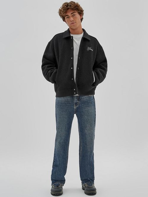 Guess Originals Wool-Blend Varsity Jacket Zwart | GUESS-SN30776