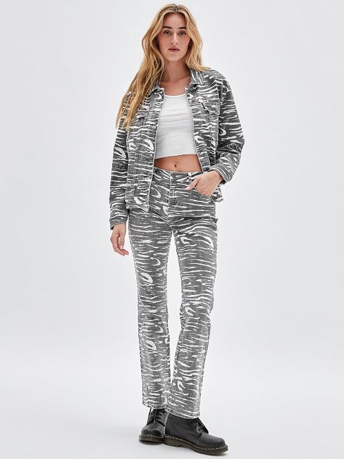 Guess Originals Zebra Bootcut Jeans Zwart | GUESS-SN26538
