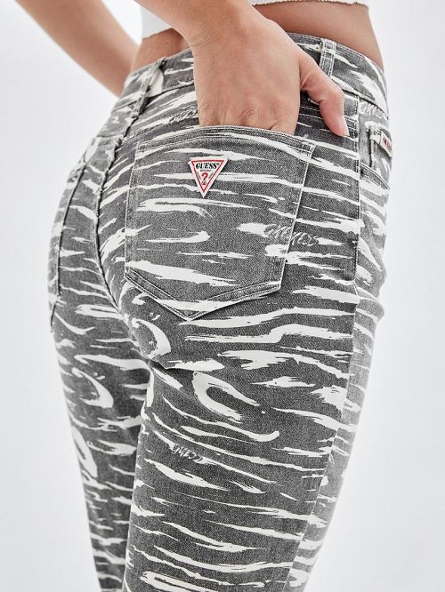 Guess Originals Zebra Bootcut Jeans Zwart | GUESS-SN26538