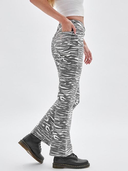 Guess Originals Zebra Bootcut Jeans Zwart | GUESS-SN26538