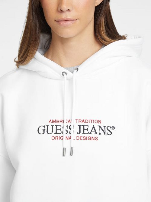 Guess Oversized American Tradition Hoodie Wit | GUESS-SN28383