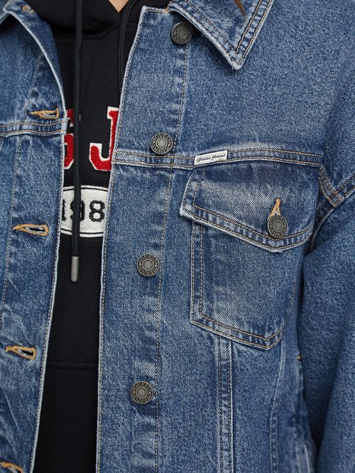 Guess Oversized Denim Trucker Jacket Blauw | GUESS-SN26695