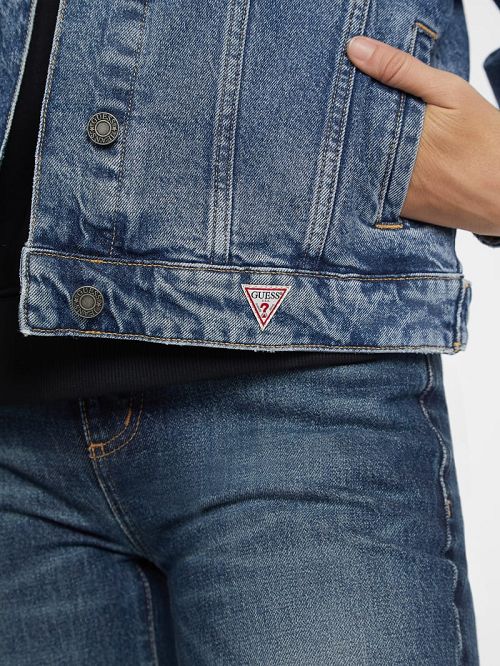 Guess Oversized Denim Trucker Jacket Blauw | GUESS-SN26695