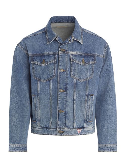 Guess Oversized Denim Trucker Jacket Blauw | GUESS-SN30817