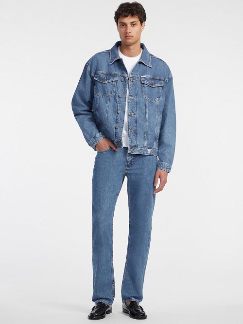 Guess Oversized Denim Trucker Jacket Blauw | GUESS-SN30817