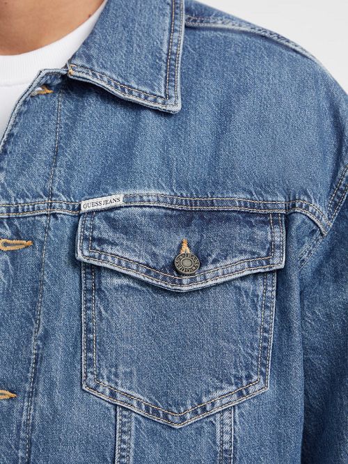 Guess Oversized Denim Trucker Jacket Blauw | GUESS-SN30817