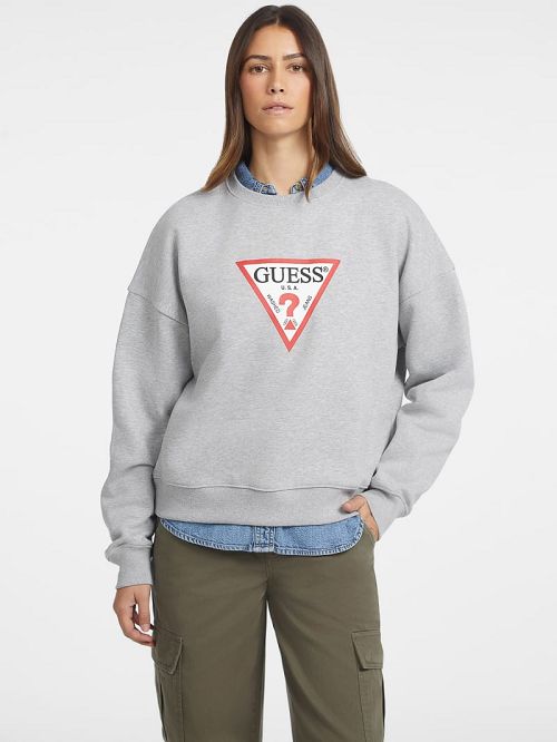 Guess Oversized Iconic Sweatshirt Grijs | GUESS-SN28352