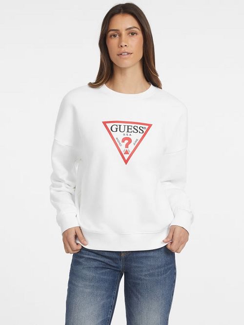 Guess Oversized Iconic Sweatshirt Wit | GUESS-SN28361