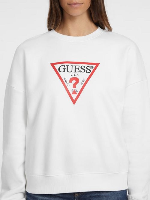 Guess Oversized Iconic Sweatshirt Wit | GUESS-SN28361