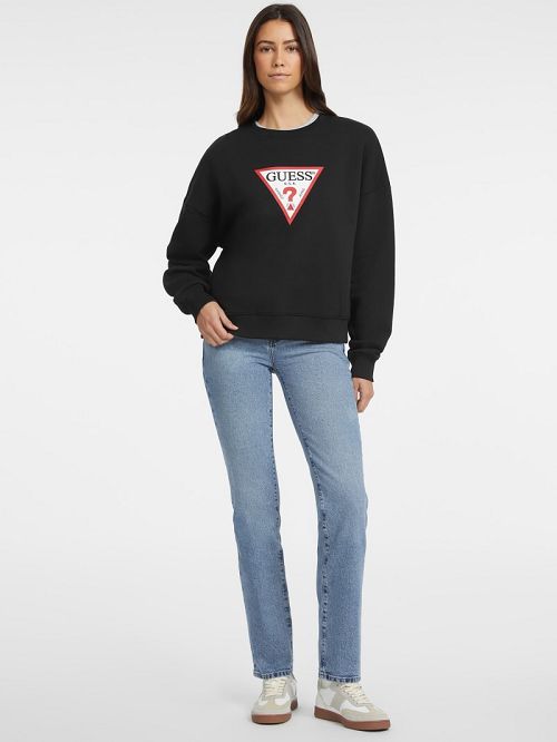 Guess Oversized Iconic Sweatshirt Zwart | GUESS-SN27769