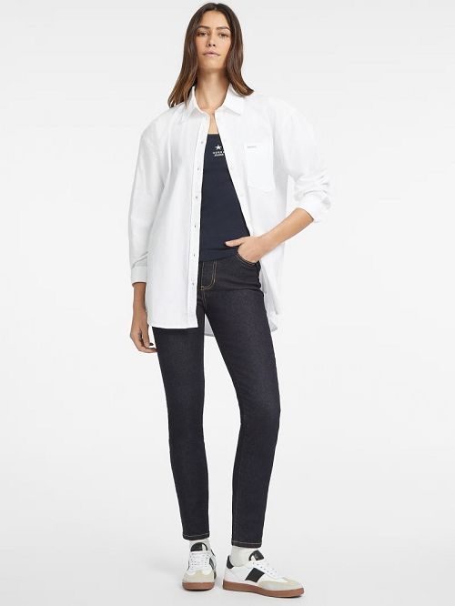Guess Oversized Long-Sleeve Pocket Shirt Wit | GUESS-SN27541