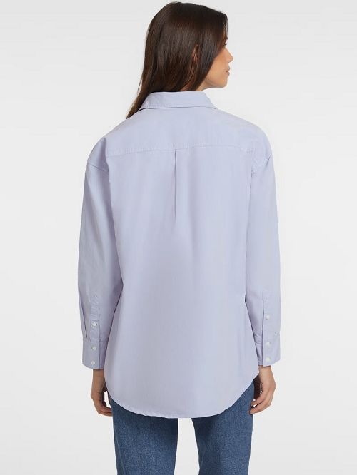 Guess Oversized Long-Sleeve Pocket Shirt Blauw | GUESS-SN27555