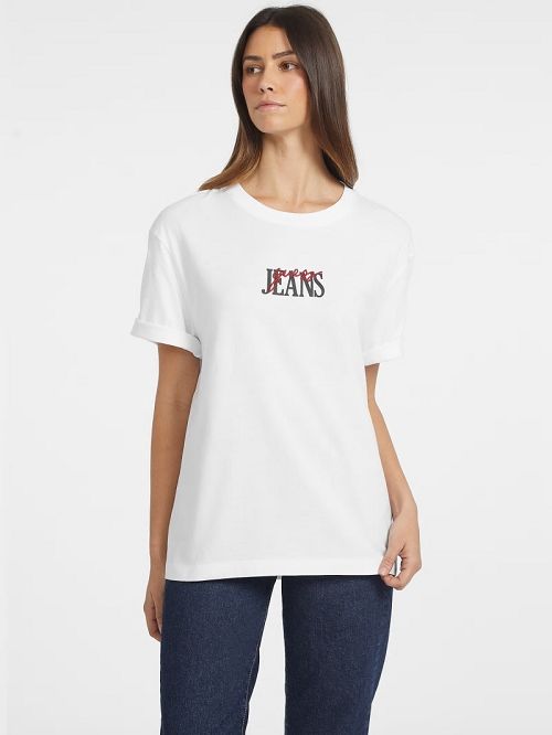 Guess Oversized Mixed Logo Tee Wit | GUESS-SN27135