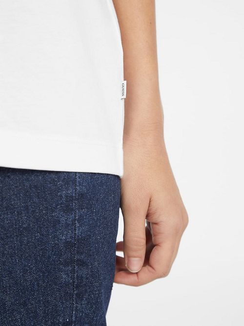 Guess Oversized Mixed Logo Tee Wit | GUESS-SN27135