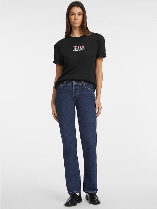 Guess Oversized Mixed Logo Tee Zwart | GUESS-SN27055