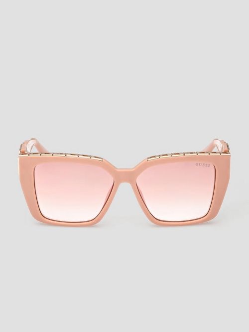 Guess Oversized Square G Chain Sunglasses Roze | GUESS-SN30045