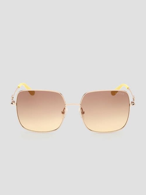 Guess Oversized Square G Metal Sunglasses Goud | GUESS-SN30049