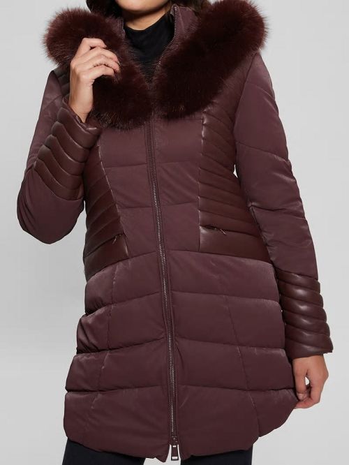 Guess Oxana Hooded Puffer Coat Rood | GUESS-SN27921