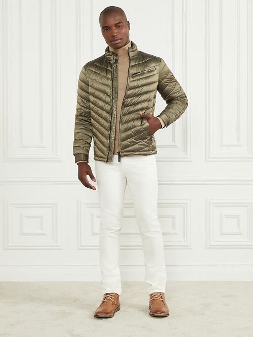 Guess Padded Chevron Jacket Groen | GUESS-SN30763