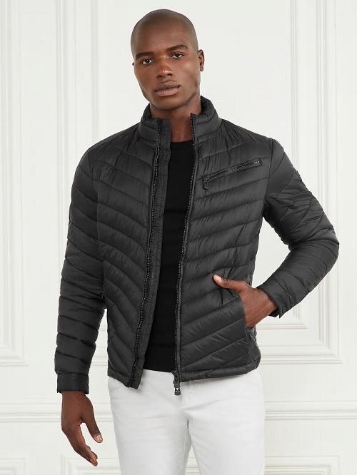 Guess Padded Chevron Jacket Zwart | GUESS-SN30792