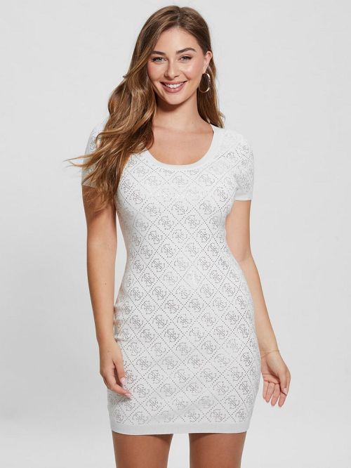 Guess Paige Quattro Rhinestone Dress Wit | GUESS-SN26949