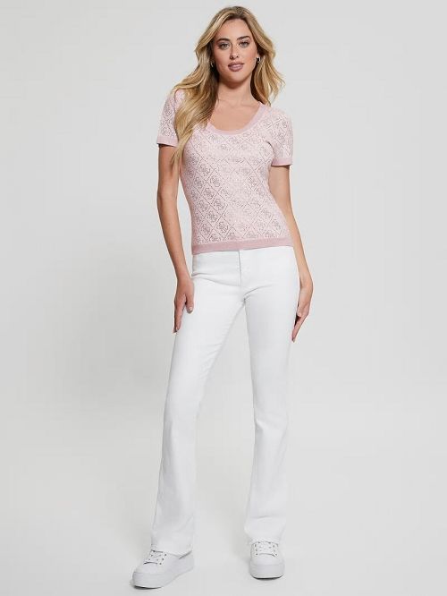 Guess Paige Quattro Rhinestone Top Roze | GUESS-SN27515