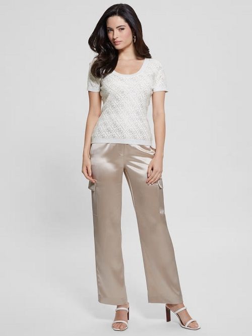 Guess Paige Quattro Rhinestone Top Wit | GUESS-SN27636