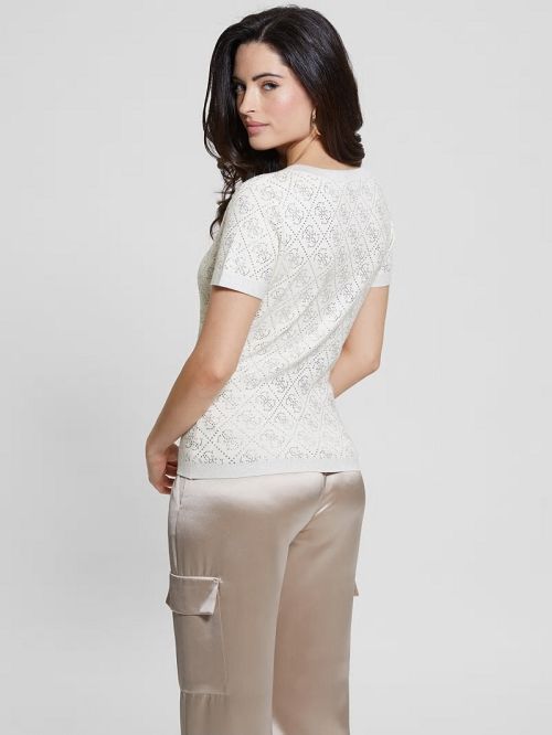 Guess Paige Quattro Rhinestone Top Wit | GUESS-SN27636