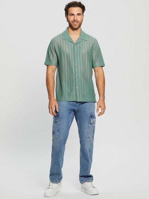 Guess Panama Knit Shirt Blauw | GUESS-SN31240