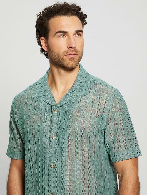 Guess Panama Knit Shirt Blauw | GUESS-SN31240