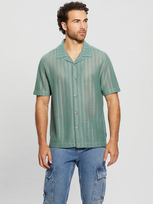 Guess Panama Knit Shirt Blauw | GUESS-SN31240